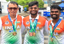 तीरंदाजी विश्व कप के पहले चरण में भारतीय ‘तिकड़ी’ ने दक्षिण कोरिया को हराकर जीता स्वर्ण पदक