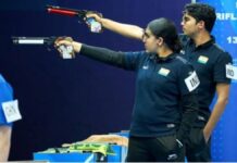 ISSF World Cup: सुरुचि इंदर सिंह और सौरभ चौधरी की जोड़ी ने 10 मीटर एयर पिस्टल मिश्रित टीम स्पर्धा में जीता स्वर्ण