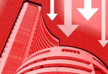 शेयर बाजार पर दबाव , सेंसेक्स व निफ्टी में गिरावट