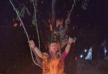 501 गाय के गोबर द्वारा तैयार किए गए कण्डे से होलिका दहन