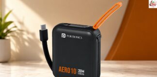 Portronics Aero 10: 10,000mAh बैटरी के साथ धांसु पावरबैंक Launch Portronics Aero 10