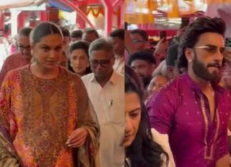 दीपिका पादुकोण और रणवीर सिंह पहुंचे सिद्धिविनायक मंदिर, बप्पा का लिया आशीर्वाद